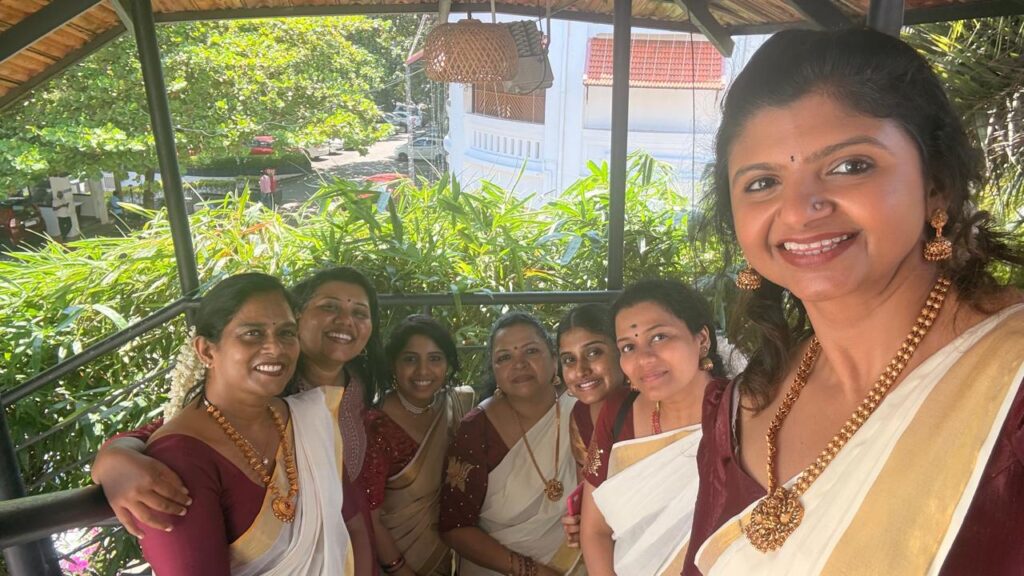 Trivandrum Toastmasters members enjoying the Onam celebration together