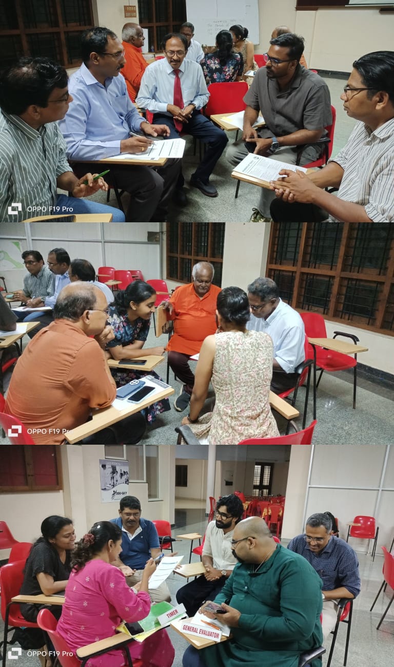 Members in small groups during the Moments of Truth session at Trivandrum Toastmasters Meeting 635