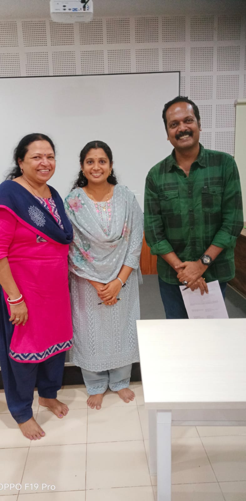 Smitha with Pavithra and her research supervisor after the PhD pre-submission seminar